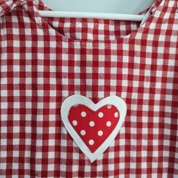 Girl's Funtasia Too! Christmas Valentine's Day Reversible Gingham Dress STAIN 5 - Picture 3 of 9